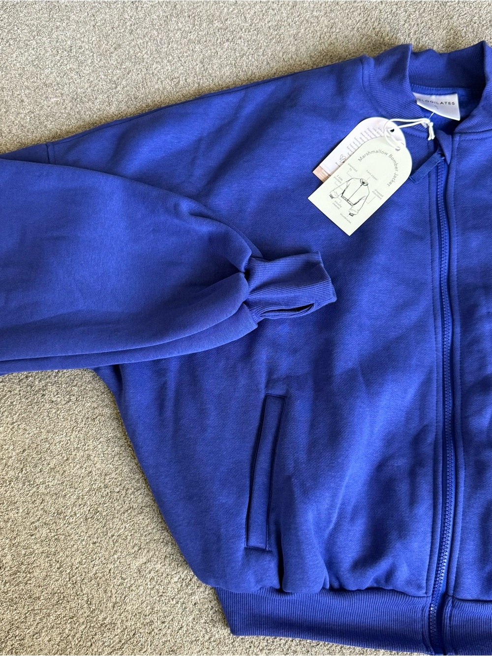 Blogilates Royal Blue Marshmallow Bomber Jacket - Full Zip Comfort - Picture 3 of 8